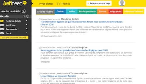 Defineed- Outil de curation de contenu