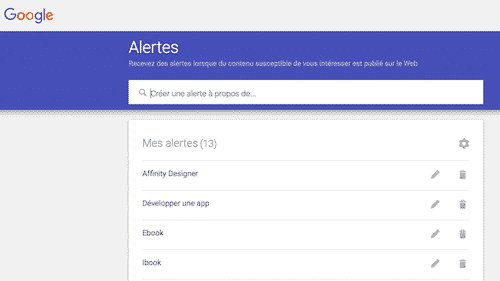 Google Alert - Outil de curation de contenu
