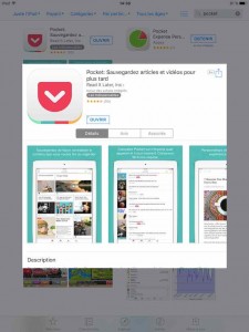 App Pocket sur l'Appstore