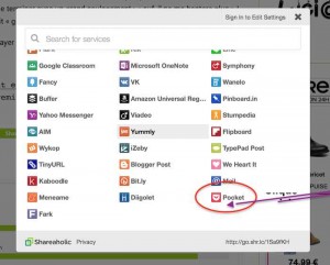 Partage avec pocket depuis un article