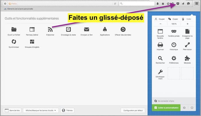 Personnalisation de votre barre Firefox