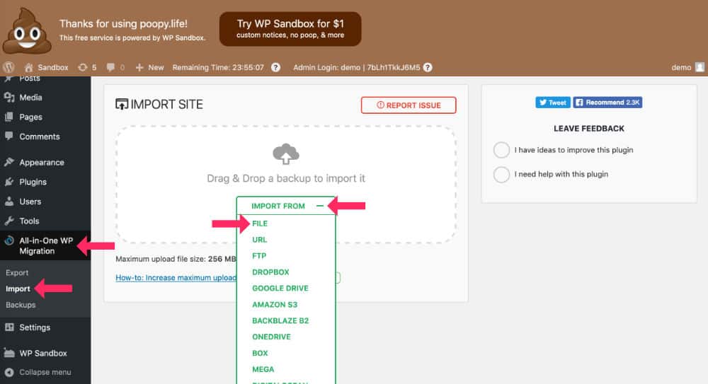 Ré-importer son site WordPress