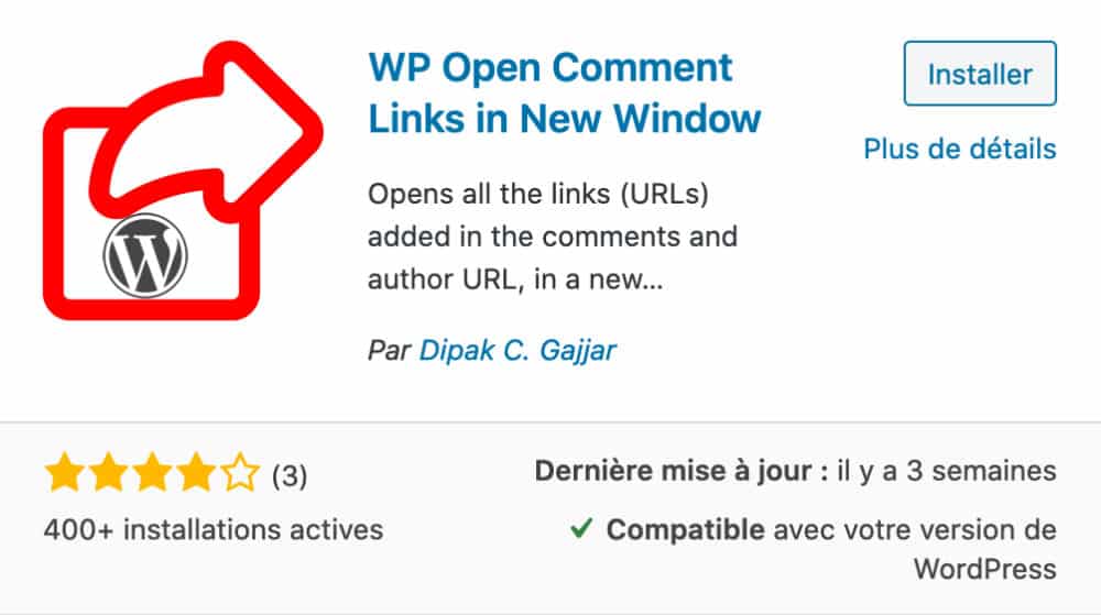 WP Open Comment Link