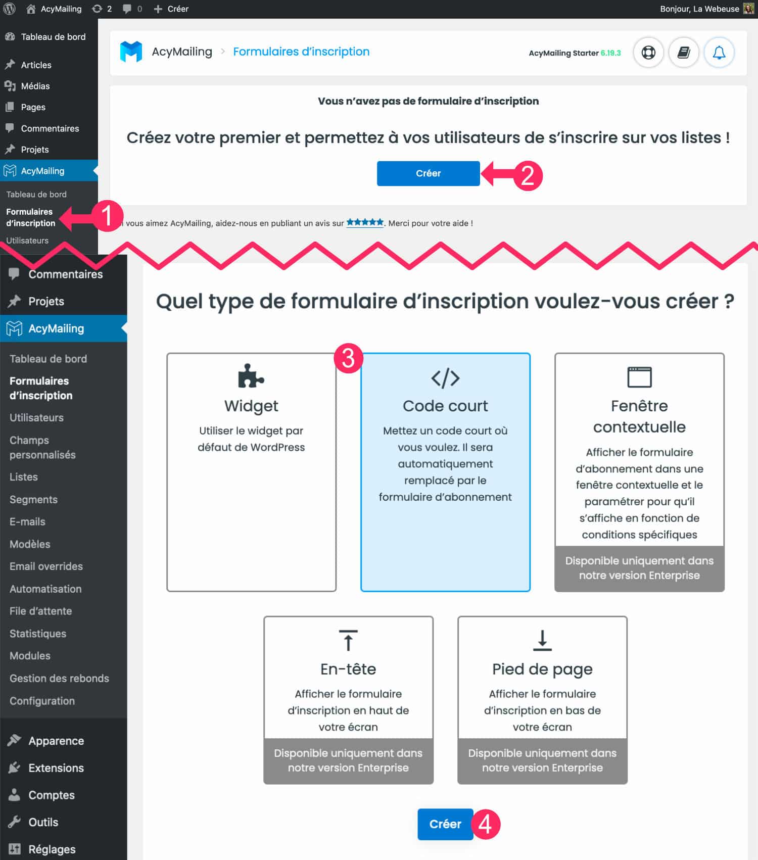 Formulaire d'inscription