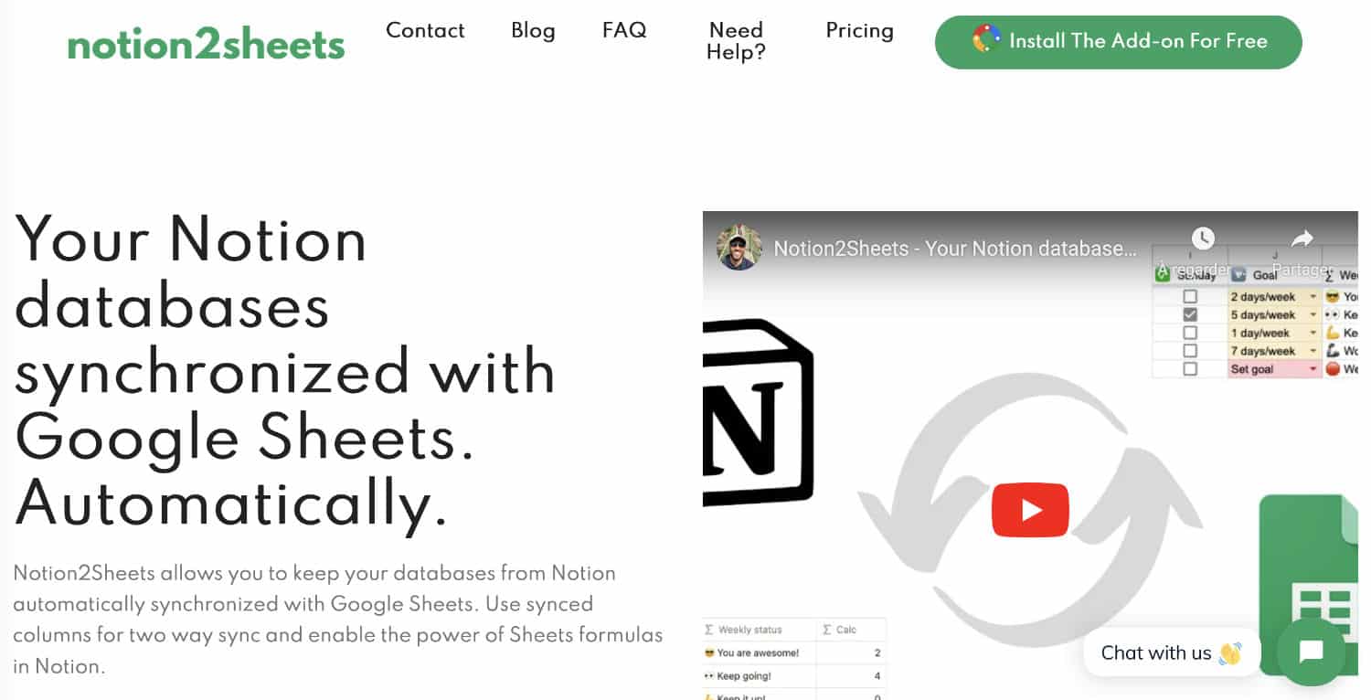 Notion2sheets