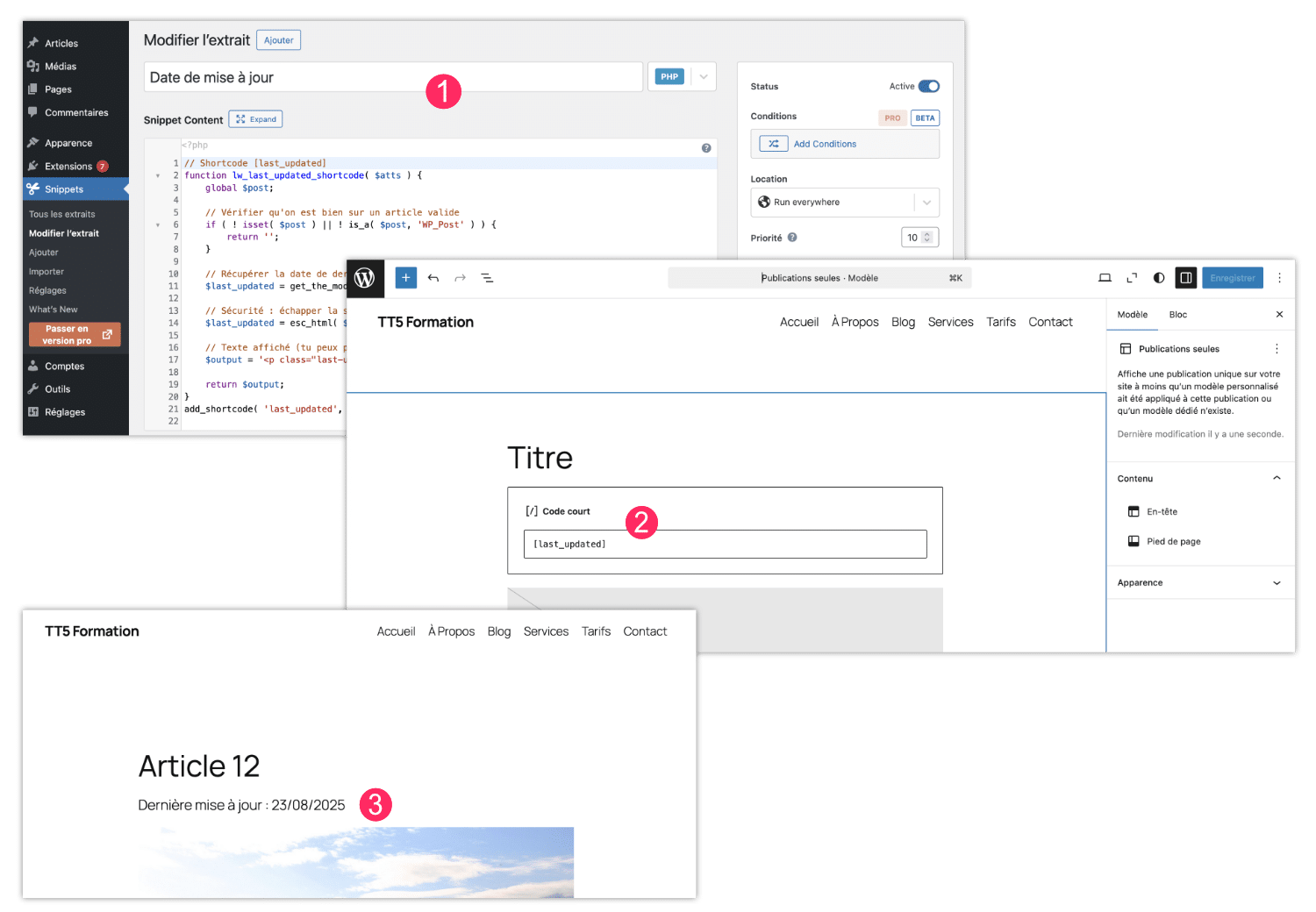 exemple snippet code